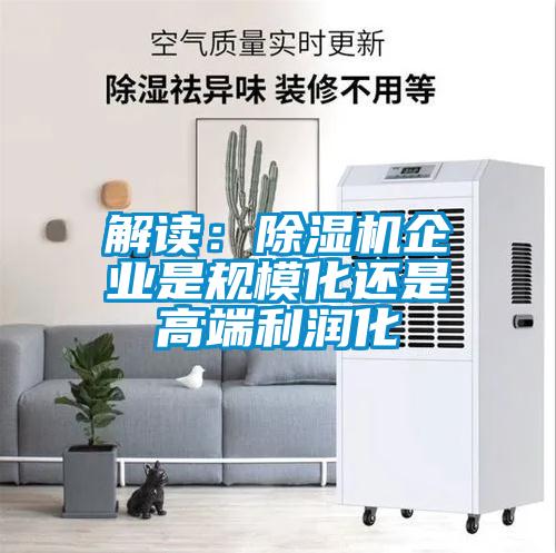 解讀：除濕機(jī)企業(yè)是規(guī)?；€是高端利潤(rùn)化
