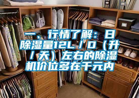 一、行情了解：日除濕量12L／D（升／天）左右的除濕機價位多在千元內